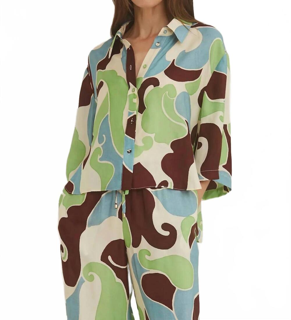 NEW CARA CARA calvia shirt in petal wave mint